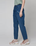 Details Denim Long Pants Highwaist With Tappered Fit