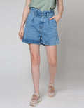 Denim Shoty Poly Button Details