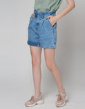 Denim Shoty Poly Button Details