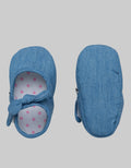 Pipiniko Newborn Shoes Denim Polkadot