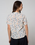 Connexion Short Sleeve Blouse Poly 2 Button Batok With Flower Print Panca