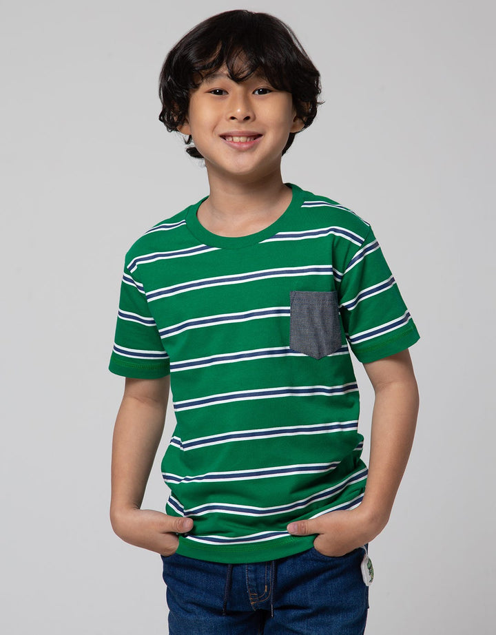 Little M Stripe Pocket Kaos Anak Laki-laki