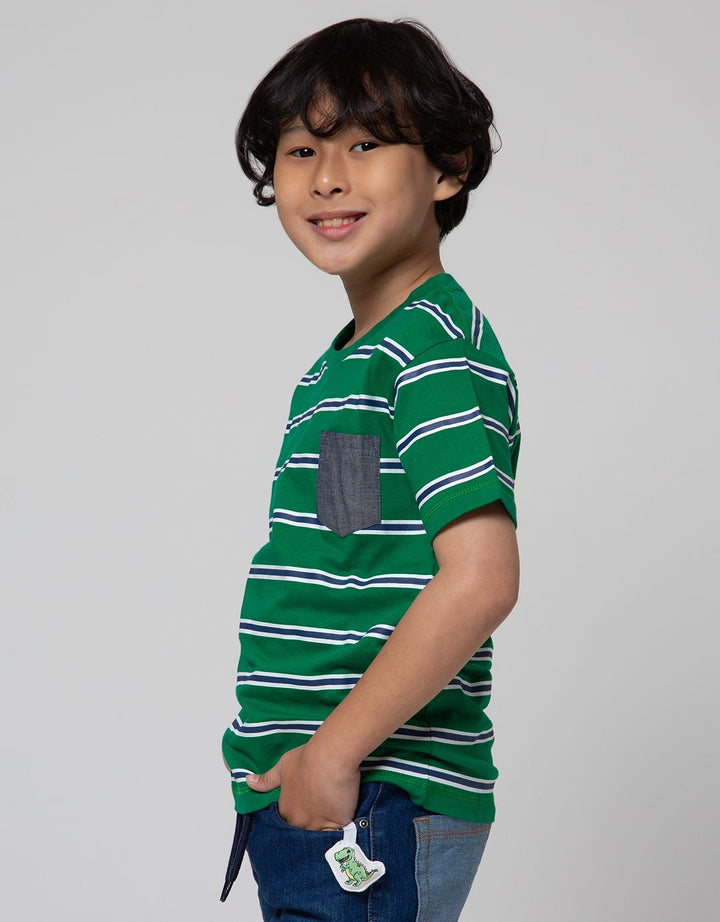 Little M Stripe Pocket Kaos Anak Laki-laki