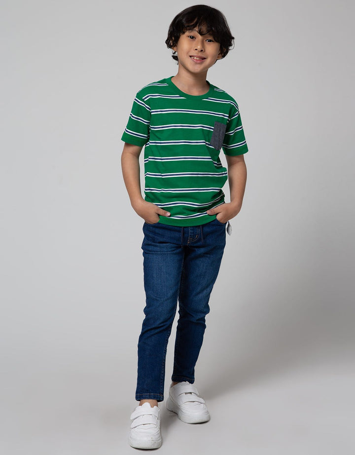 Little M Stripe Pocket Kaos Anak Laki-laki