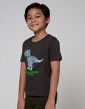 Little M Short Sleeve T-Shirt Mettalic Emboss Dino T-Rex