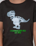 Little M Short Sleeve T-Shirt Mettalic Emboss Dino T-Rex