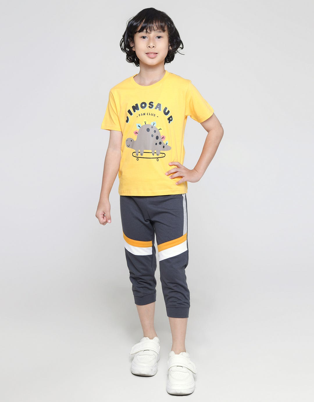 Little M Jogger Cut N Sewn Two Color Stripe
