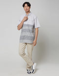 Cardinal Casual Stripes Print Kemeja Pria