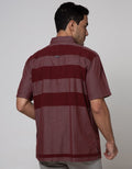 Cardinal Casual Short Sleeve Shirt Double Vertical Line