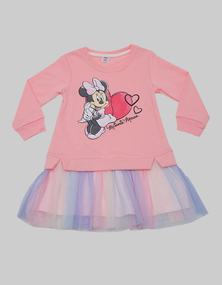 Disney Long Sleeve Midi Dress Minnie Love