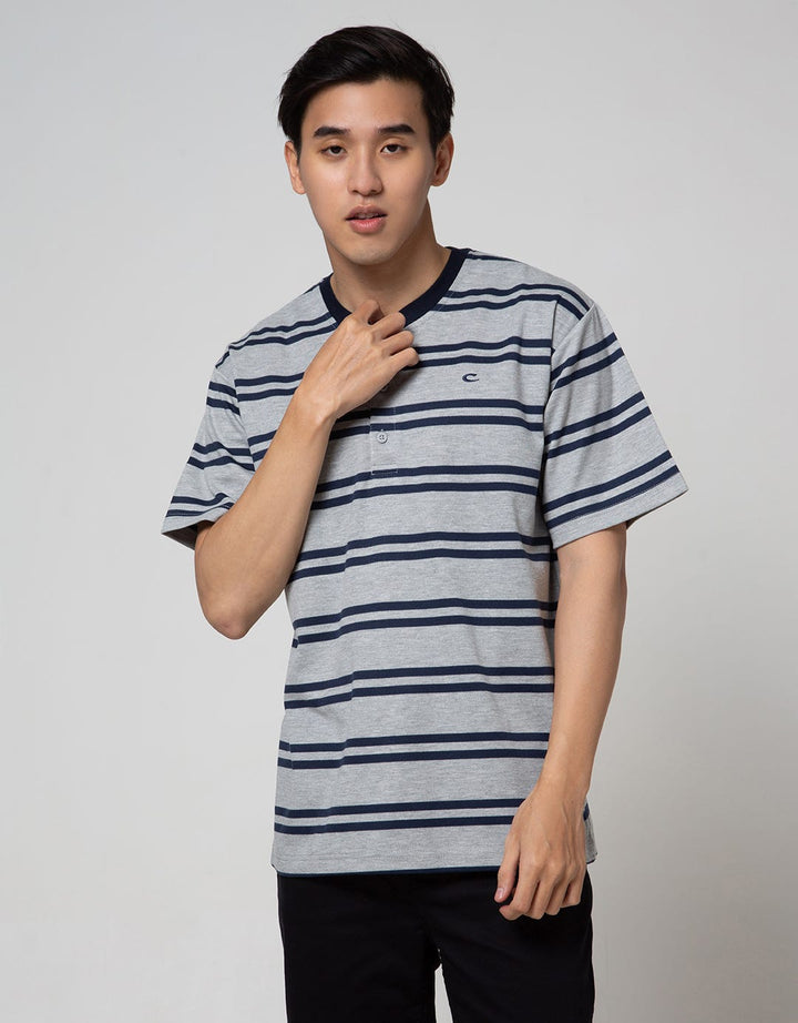 Cole Short Sleeve Henley Stripe Interlock