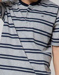 Cole Short Sleeve Henley Stripe Interlock