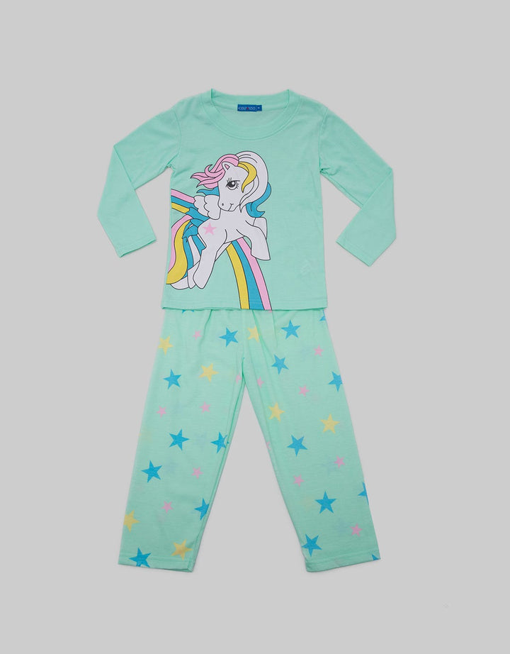 Kidz Too Top - Bottom Piyama Unicorn With Pants Star