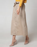 Nevada Midi Skirt Twill With Flap