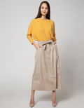 Nevada Midi Skirt Twill With Flap