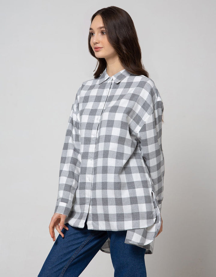 Nevada Long Sleeve Shirt Top Oversize Check