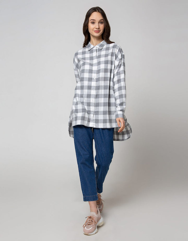 Nevada Long Sleeve Shirt Top Oversize Check