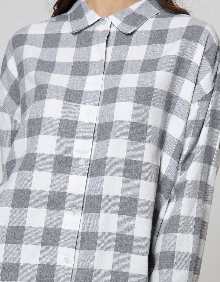 Nevada Long Sleeve Shirt Top Oversize Check