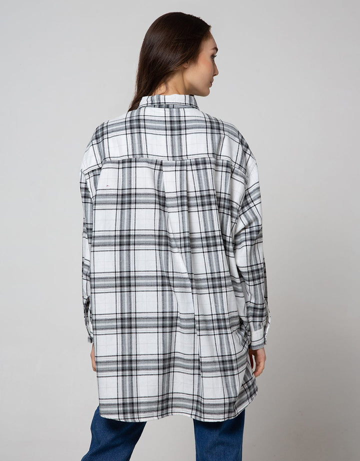 Nevada Long Sleeve Shirt Top Oversize Check