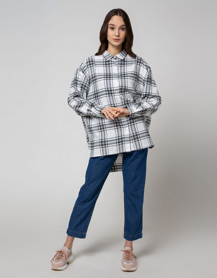 Nevada Long Sleeve Shirt Top Oversize Check