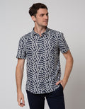 Andrew Smith Abstract Motif Men's Short Sleeve Shirt