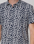 Andrew Smith Abstract Motif Men's Short Sleeve Shirt