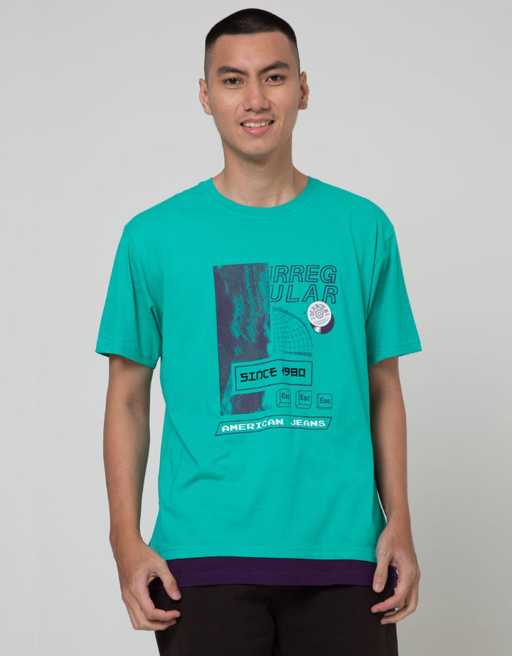 American Jeans Short Sleeve T-Shirt Tee Irregular