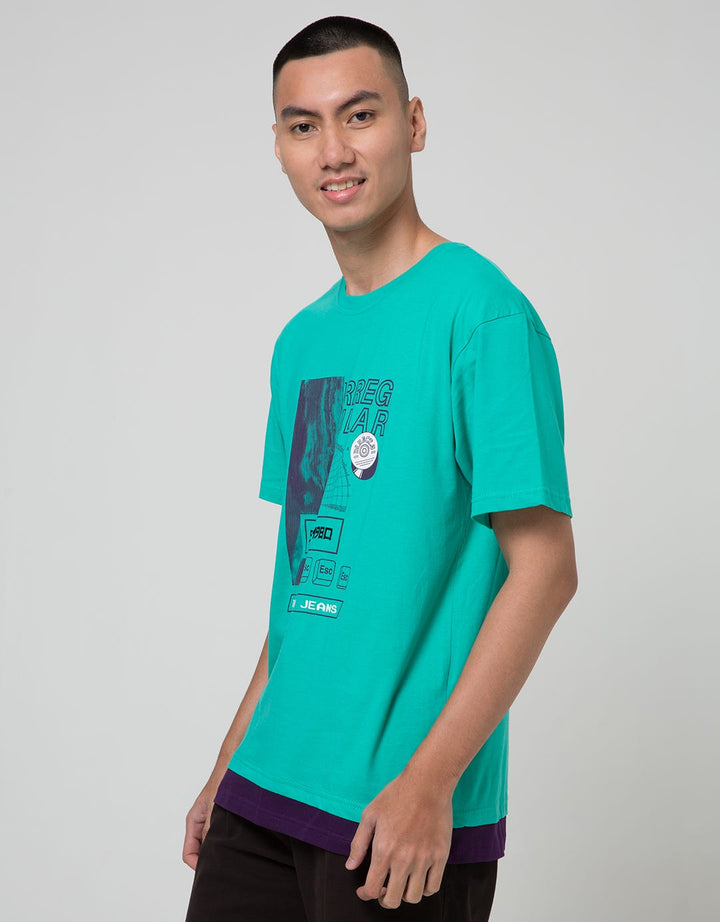 American Jeans Short Sleeve T-Shirt Tee Irregular