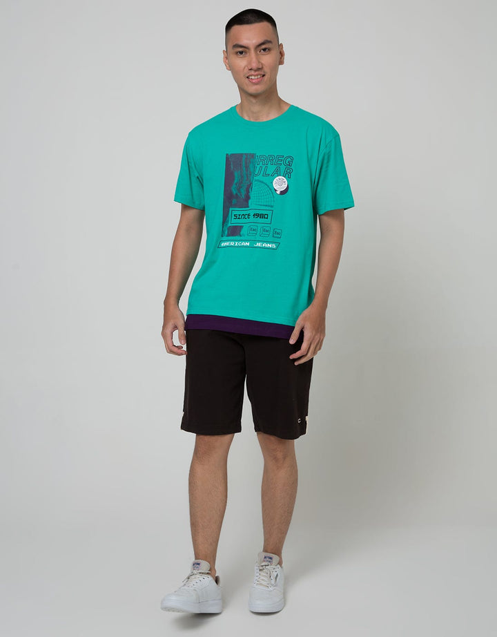 American Jeans Short Sleeve T-Shirt Tee Irregular