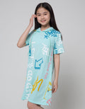 Nevada Short Sleeve Midi Dress Hoodie Full Print Grafitty