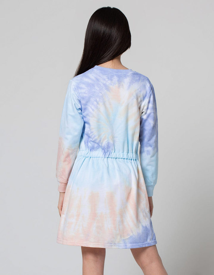 Nevada Tie Dye Serut Midi Dress Anak Perempuan