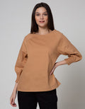 St. Yves Lengan Panjang Blouse Top Cotton Dobby Raglan