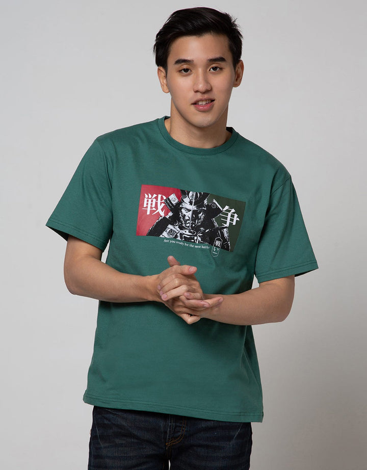 Nevada Short Sleeve Casual Samurai Print T-Shirt