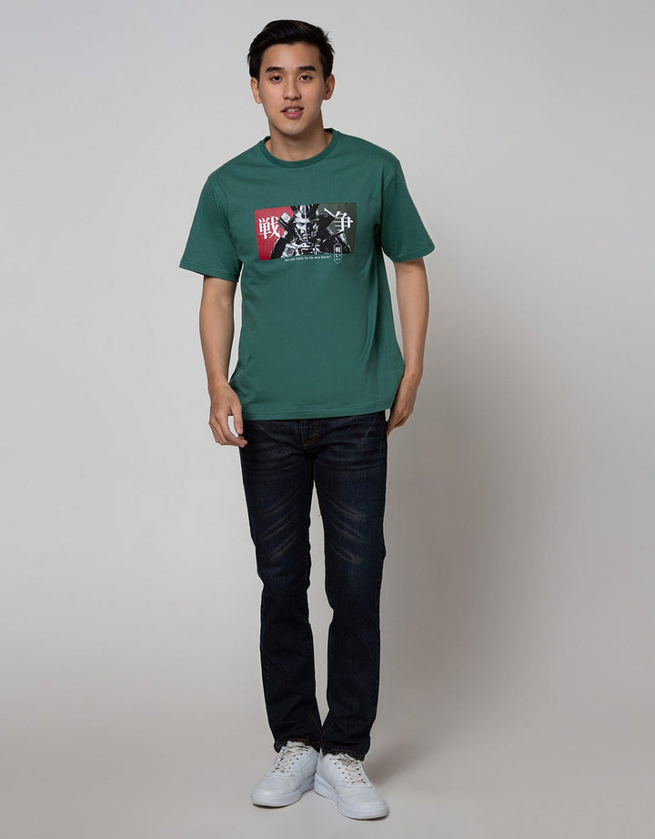 Nevada Short Sleeve Casual Samurai Print T-Shirt