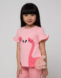 Little M Short Sleeve T-Shirt Flaminggo Ruffle