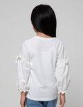 Little M Long Sleeve T-Shirt Flamingo Pompom Lengan Balon