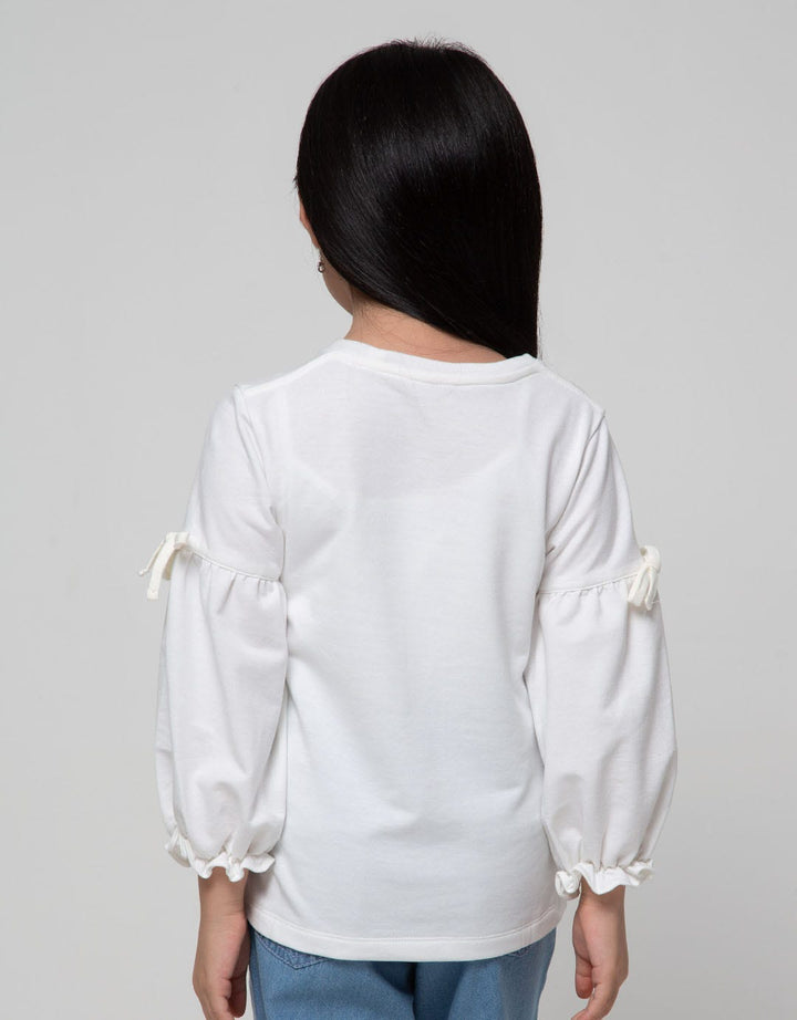 Little M Long Sleeve T-Shirt Flamingo Pompom Lengan Balon