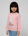 Little M Long Sleeve T-Shirt Bunny Aplikasi Bunga Serut Bawah