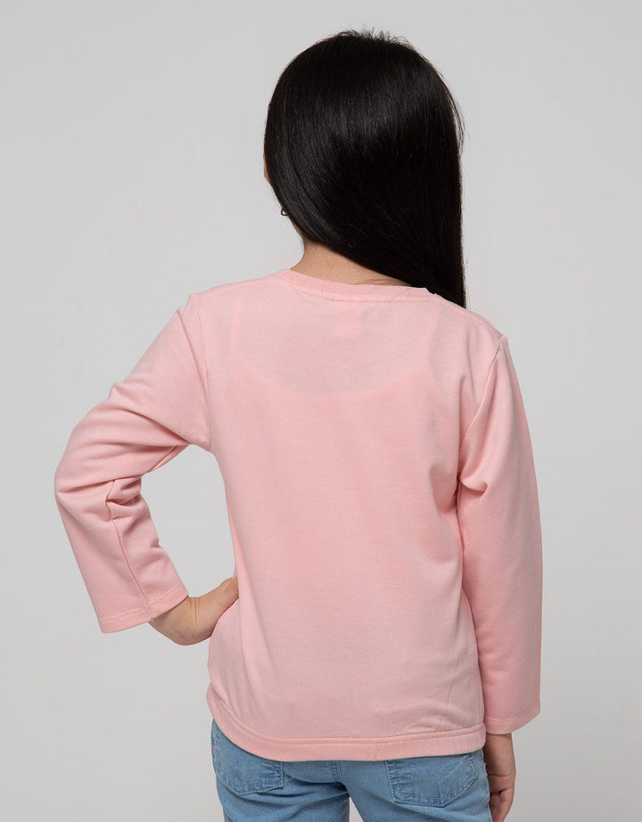 Little M Long Sleeve T-Shirt Bunny Aplikasi Bunga Serut Bawah
