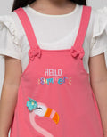 Little M Short Sleeve Midi Dress Overall Ruffle Aplikasi Flaminggo