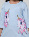 Little M Long Sleeve Midi Dress 2 Unicorns