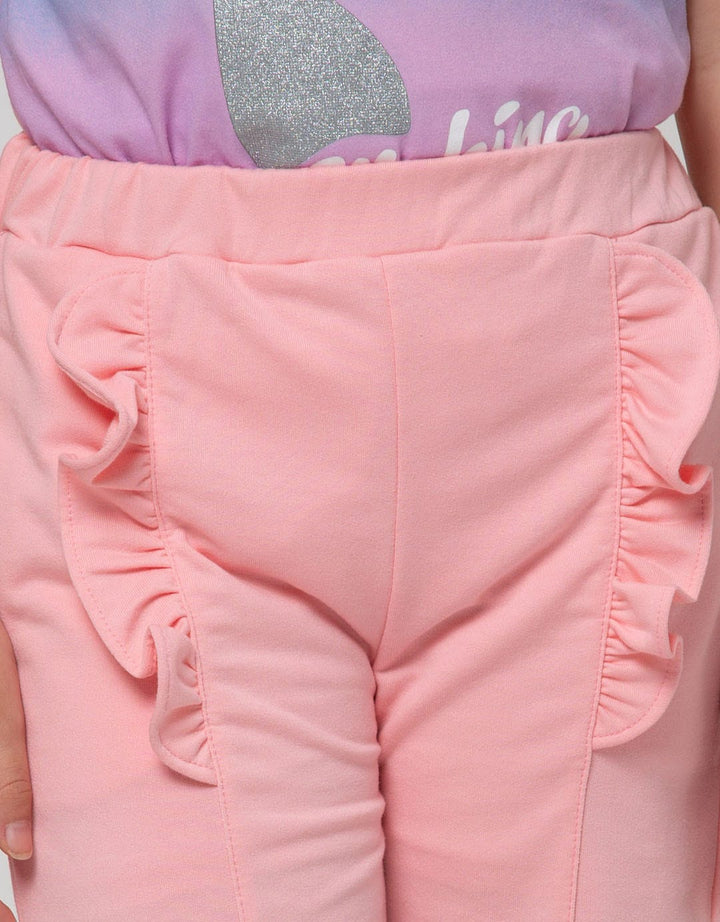 Little M Kulot Knit Ruffle Aplikasi Flamingo