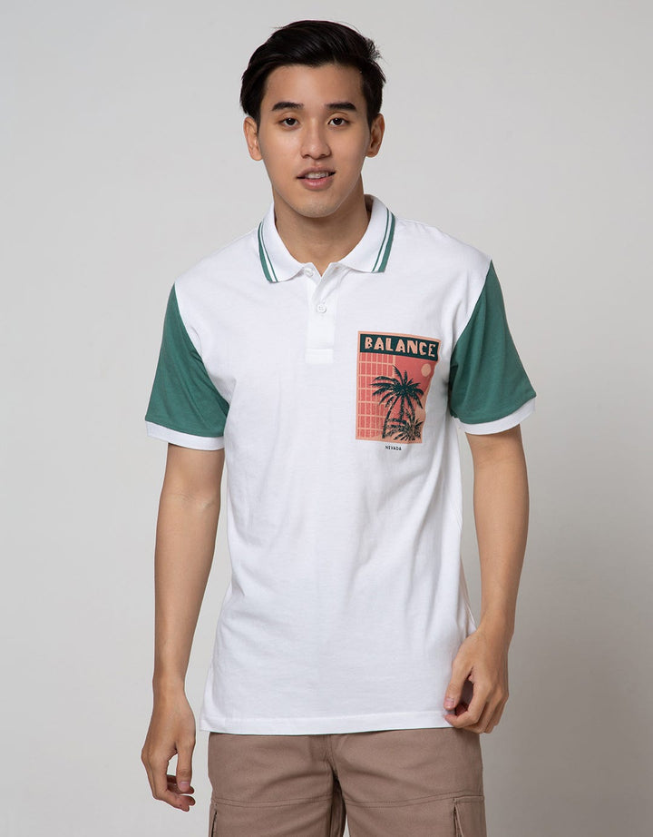 Nevada Short Sleeve Polo Shirt Jersey Print (Sleeve Different Color)