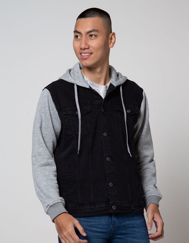 Nevada Denim Jacket Hoody Basic Combinasi