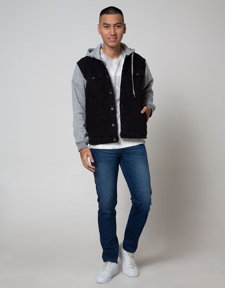 Nevada Denim Jacket Hoody Basic Combinasi
