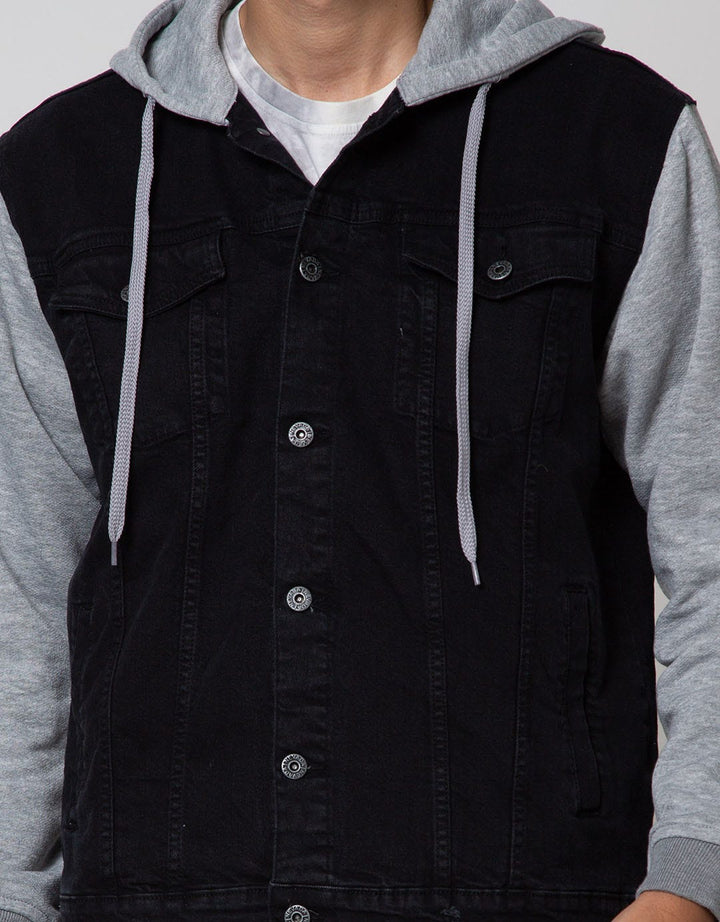 Nevada Denim Jacket Hoody Basic Combinasi