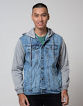 Nevada Denim Jacket Hoody Basic Combinasi
