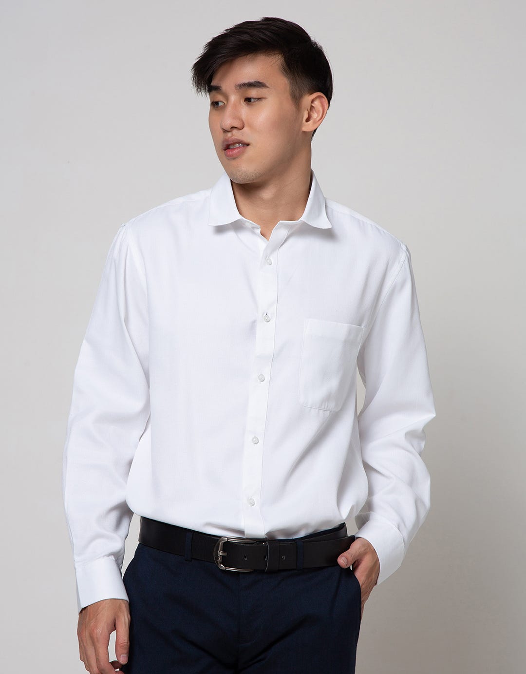 Cole Long Sleeve Shirt Texture Regular Basic