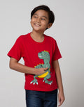 Little M Short Sleeve T-Shirt Dino Zipper