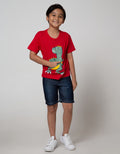 Little M Short Sleeve T-Shirt Dino Zipper